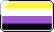 A nonbinary flag with an animated shimmer on top.